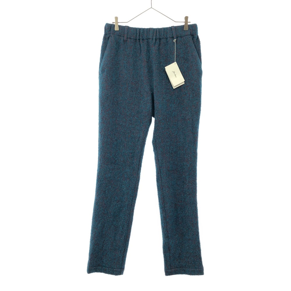 未使用 ジュリアンデイヴィッド 日本製 ミックス ウールパンツ M エメラルドグリーン Julien David ウエストゴム メンズ