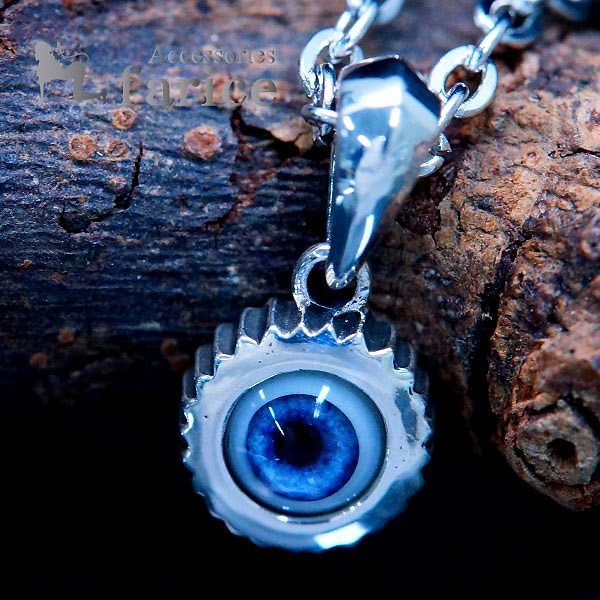 シルバーアクセサリー 目玉 ブルー アイ 青 メンズ レディース ペンダント ネックレス