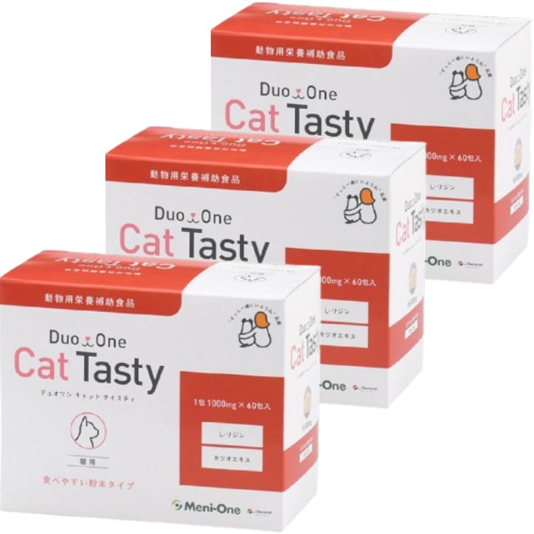3個セット メニワン Duo One Cat Tasty 粉末タイプ 猫用 60包入 粉末 サプリメント 眼 メニにゃん デュオワン キャット テイスティ