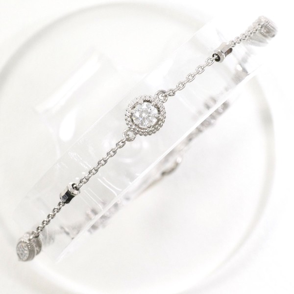 PT850 プラチナ ブレスレット ダイヤ 総重量約5.0g 約18cm ジュエリー 中古