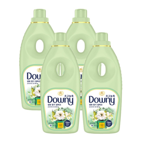 【DOWNY】 (4本セット) 花の香りコレクション フリージアアンドペアー 1L　繊維柔軟剤