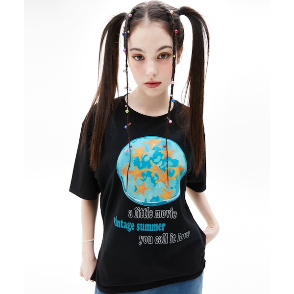 Qoo10 LUV IS TRUE VS SEA BEADS TEE 無地