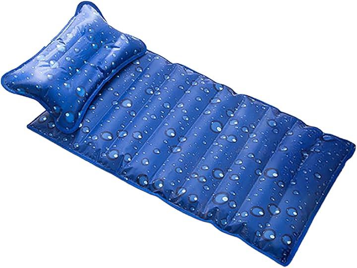 ウォーターマットレス ウォーターベッド 冷却マット 昼寝用マット 熱中症対策 暑さ対策 折りたたみ 注水式 接触冷感 快適(ウォータードロップ（枕付き）, スタンダード)