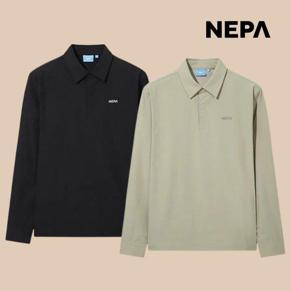 男性ウーブン長袖ポロシャツ アウトドア登山Tシャツ 団体Tシャツ 7L55222