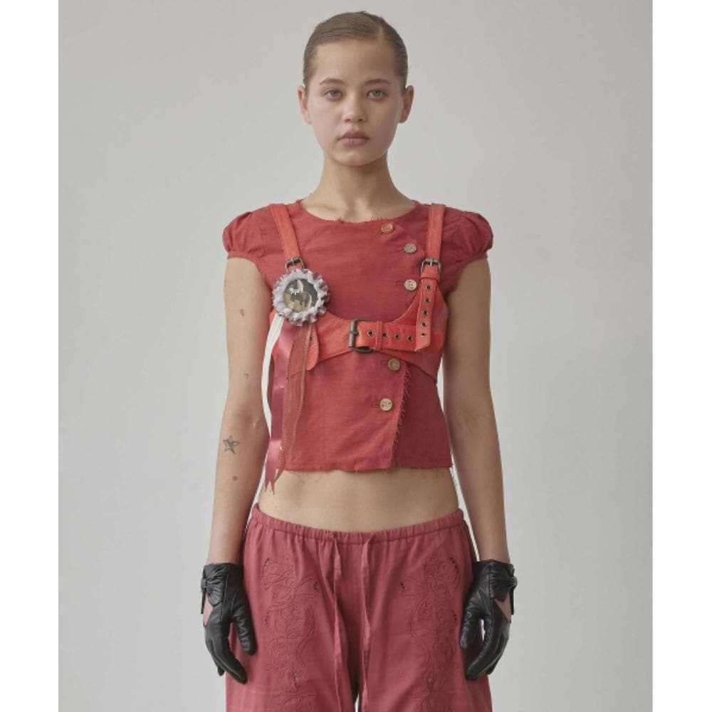 スカルプター Rosetta Puff Shirt Scarlet SC25S290RD