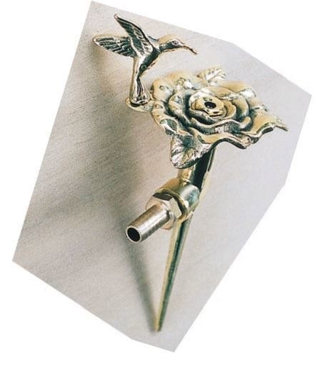 ジャービス商事　アンティーク調　フラワー散水栓　バラ/ハチドリ　真鍮色　30024