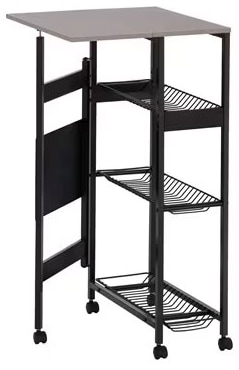 アイリスオーヤマ TLAW-R220ブラツク 天板付きランドリーワゴン スリムタイプ ワイヤーラック付き(ブラック) TLAWR220ブラツク