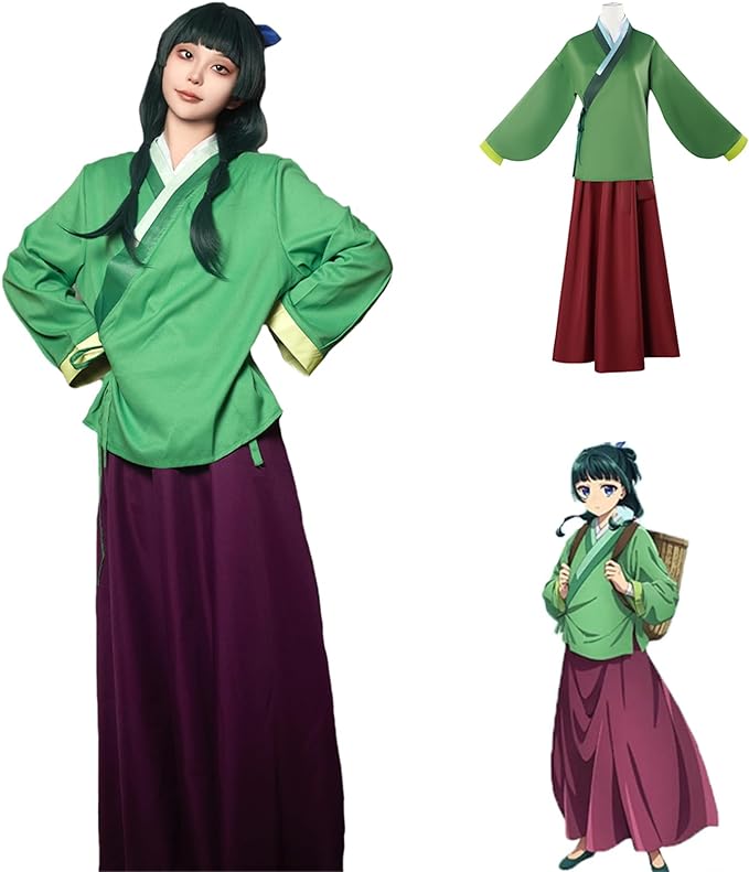 薬屋のひとりごと 猫猫 マオマオ ウイッグ付き コスプレ衣装 全セット 薬屋の独り言 コスプレ 唐装 漢服 古代宮廷風 衣装 仮装 学園祭 文化祭 ハロウィン