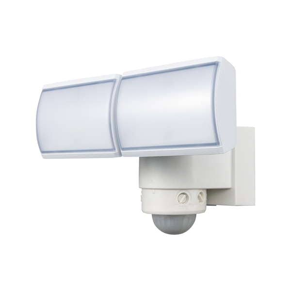 人感センサーライト 屋外 防犯ライト LED照明 2灯型 玄関灯 防犯灯 検知角度360度 防塵 防水 IP44 ガレージ 駐車場 倉庫 店舗 ホワイト