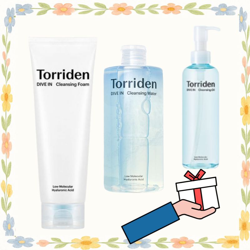 [韓国クレンジングスキンケアセット]ダイブイン 低分子ヒアルロン酸クレンジングオイル 200ml+クレンジングウォーター 400ml+クレンジングフォーム 150ml, 毛穴ケア 泡洗顔 韓国コスメ