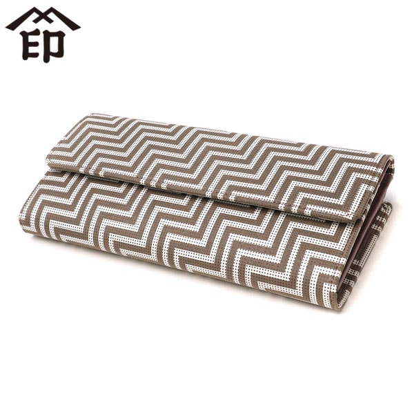 長財布 レディース 財布 大容量 薄い 本革 かぶせ レザー 軽量 薄型 スリム 小銭入れ 2室 仕切り 上原勇七 甲州印伝 日本製 束入FT 7606