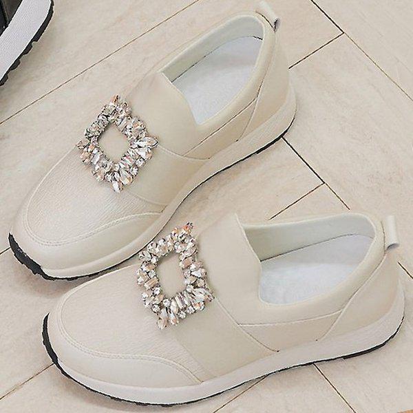 [シューズ] ビーズ 女性 レディース スリッポン スニーカー 4cm/2color sjpe-631