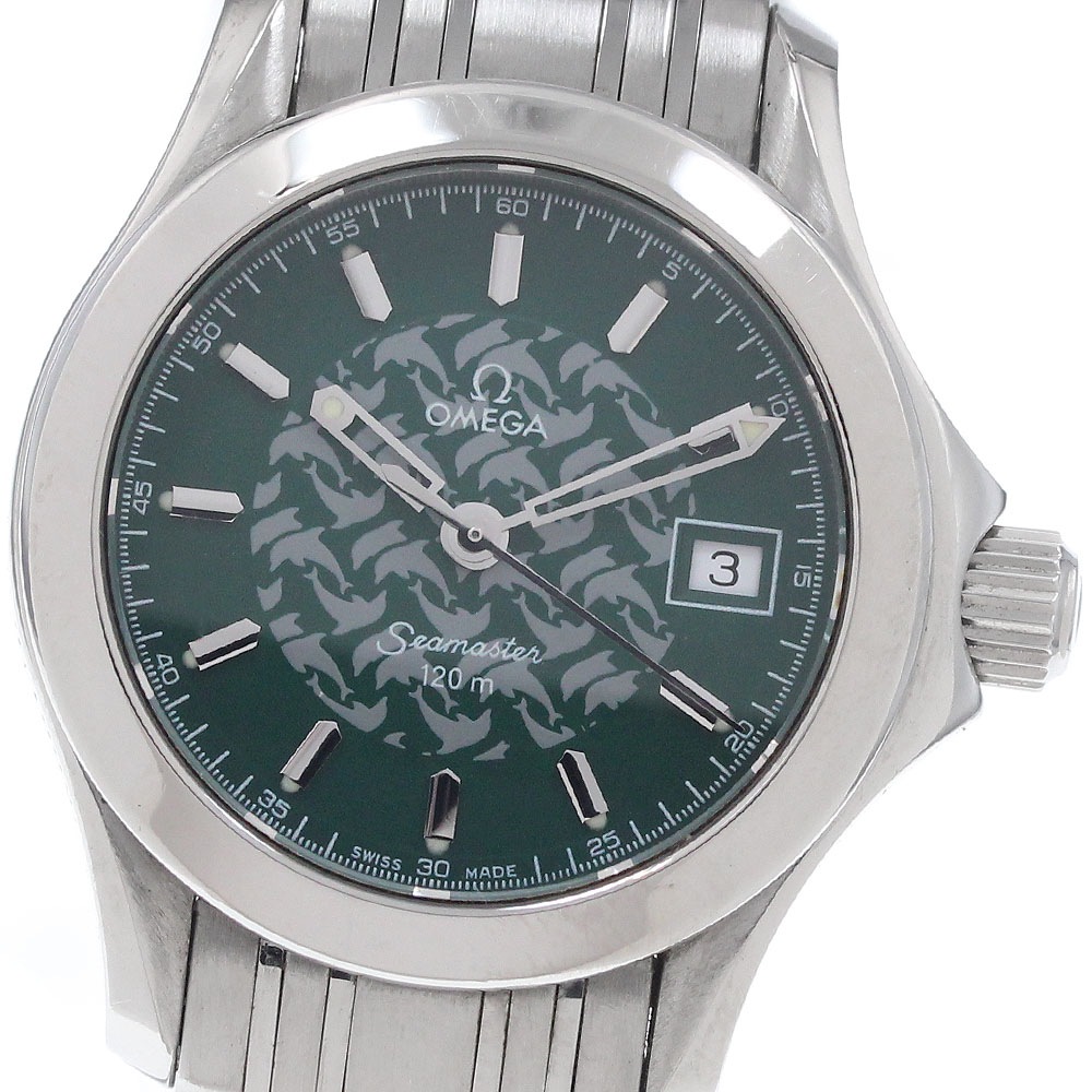 オメガ OMEGA 2586.70 シーマスター120 ジャックマイヨール1998 デイト クォーツ レディース 保証書付き_958750【中古】
