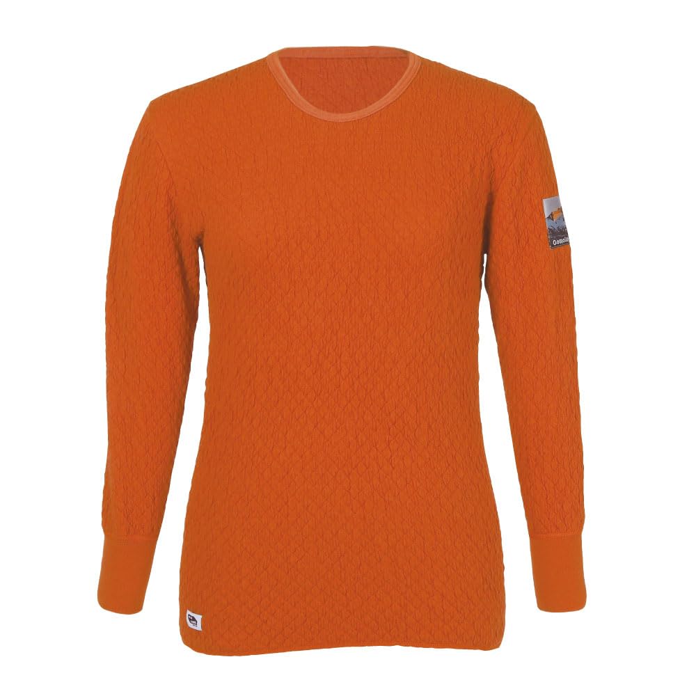 [ひだまり] 紳士用 チョモランマ8848 長袖 クルーネック 防寒インナー あったか肌着 [サピウム] [3重構造] (JP, アルファベット, L, オレンジ) [QM8848MCN-50-OR]