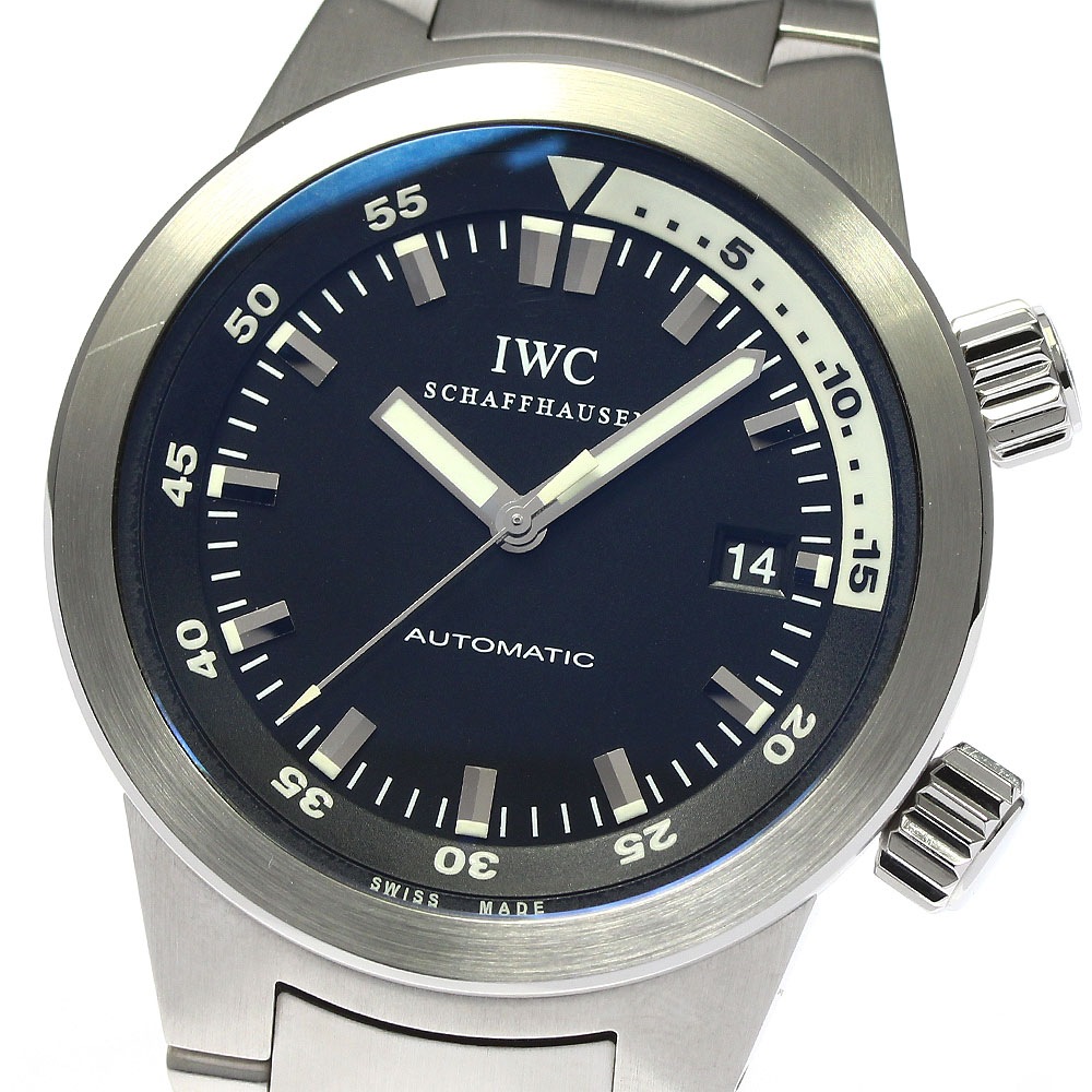 IWC IWC SCHAFFHAUSEN IW354805 アクアタイマー デイト 自動巻き メンズ 美品 保証書 メーカーOH済み_782932【中古】