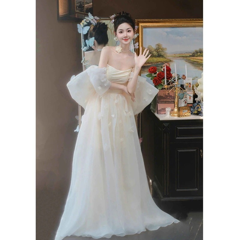 【急速出荷!】2025新作 結婚式ワンピース 演奏会 卒業式 発表会 ドレス ウェディングドレス 花嫁ロングドレス 成人式 ウエディングドレス 白 ウェディングドレス 白 ロング パーティードレス