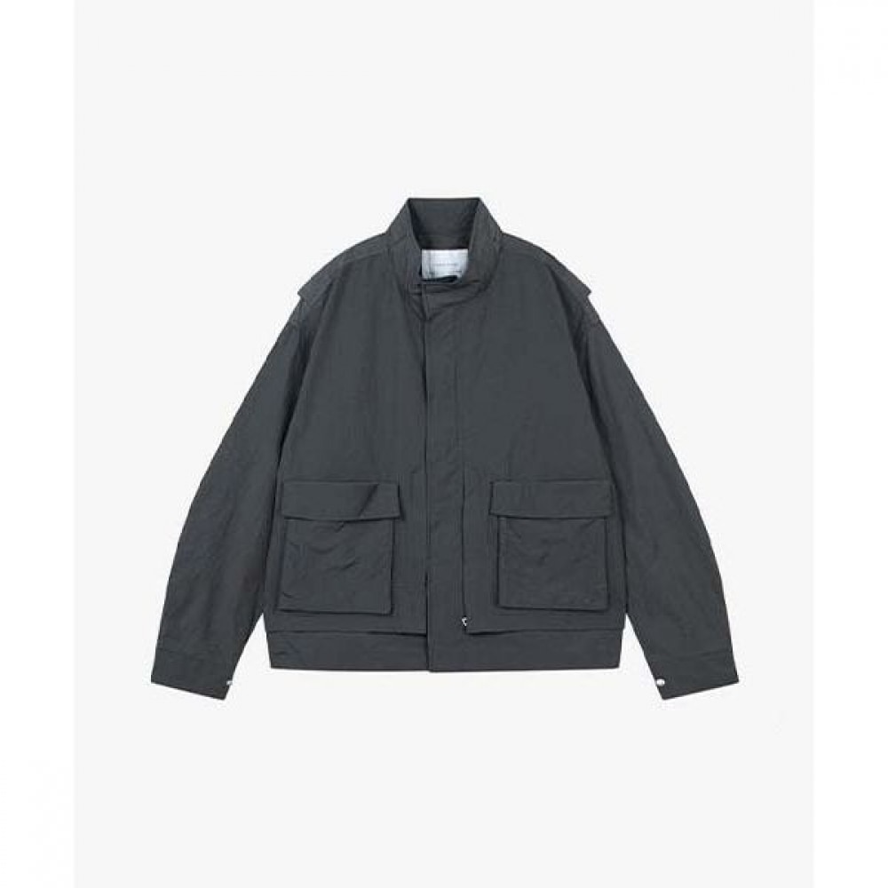 [リバークラッシュ] LKS22305チャコールオーバーフィットスタンレーナイロンジャンパー