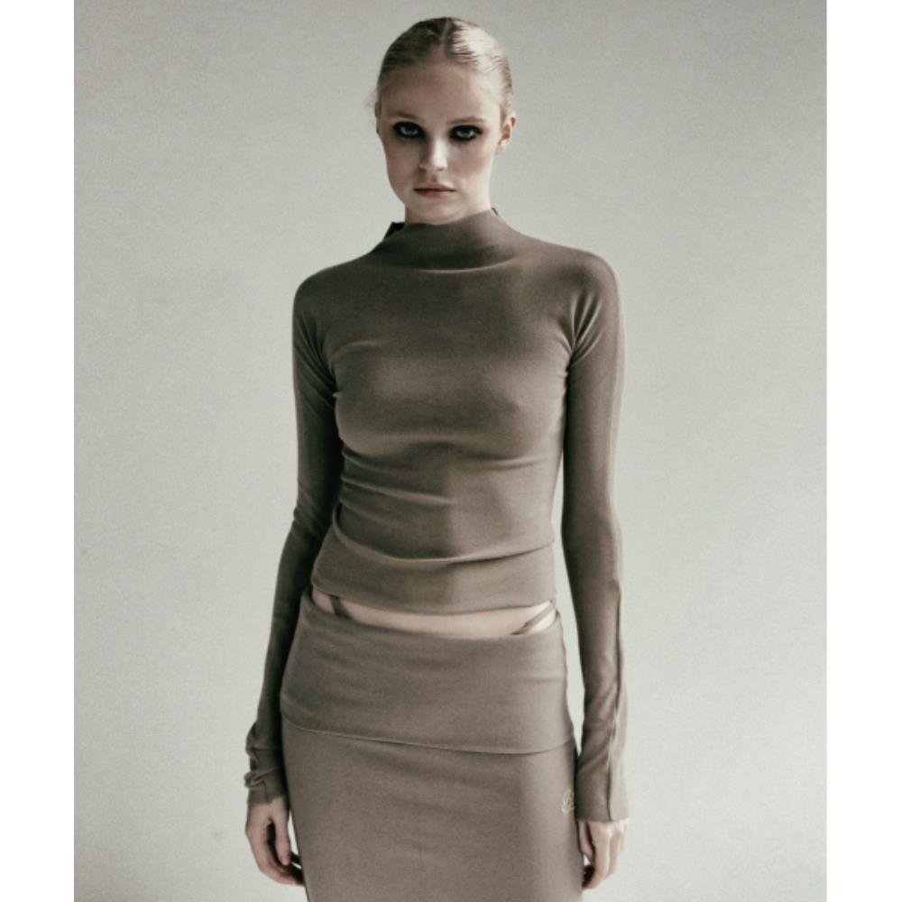 BADBLOOD Beyond Soft Mockneck Long Sleeve Tobacco w-tee2