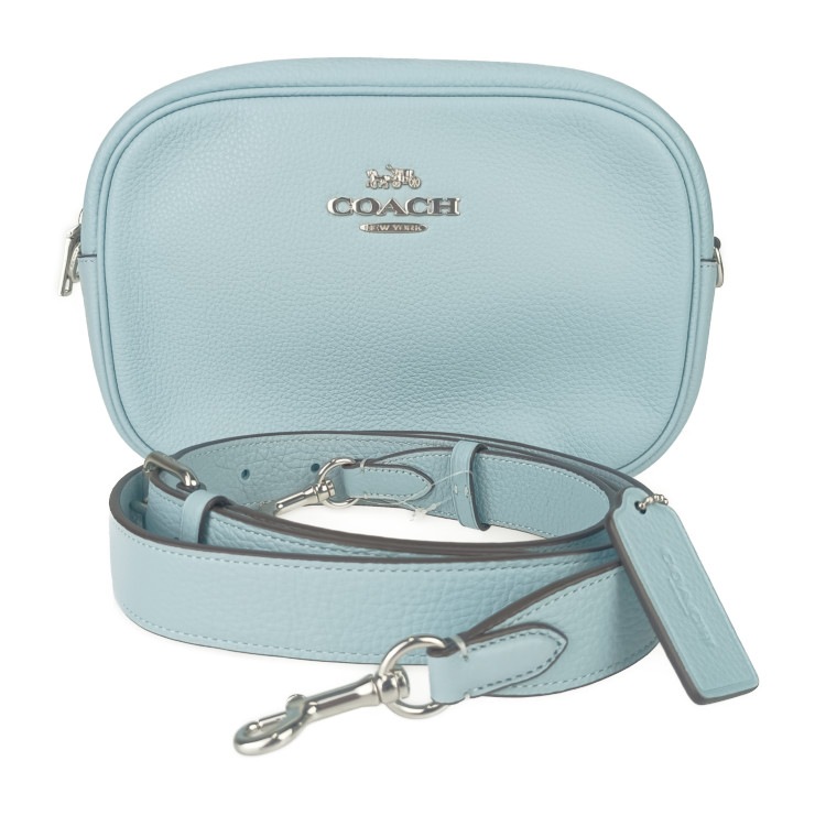 新古未使用展示品 COACH コーチ ショルダーバッグ ジェイミー カメラ バッグ CA207 ライトブルー系 ペブルレザー レディース 2WAY セカンドバッグ シルバー金具【本物保証】【本物保証】