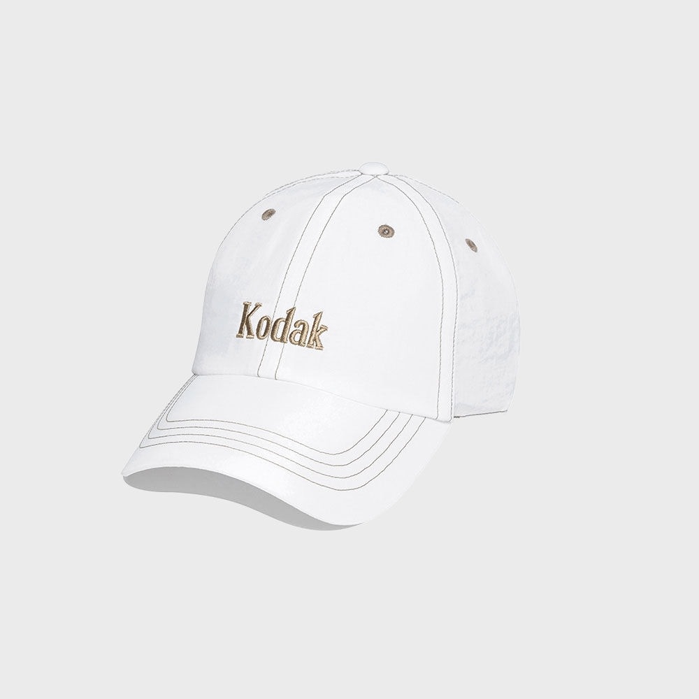 コダックアパレル ナイロン ロゴ キャンプキャップ IVORY