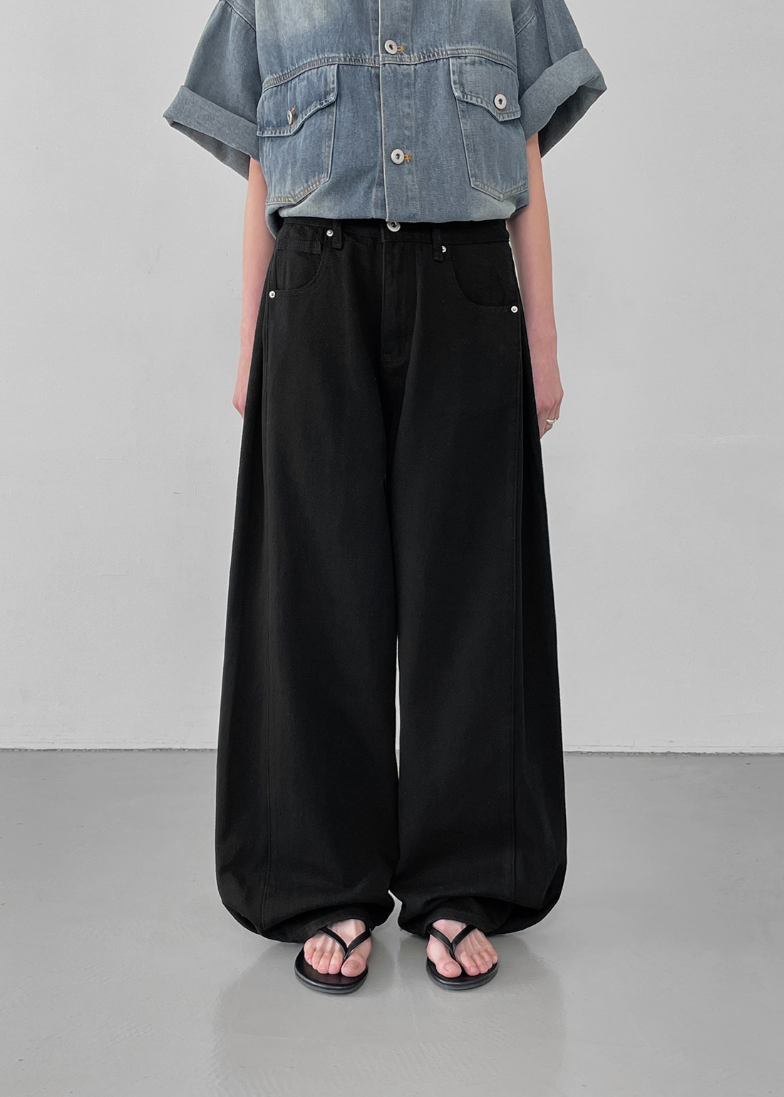 ハンスディングビージョフォールディングワイドコットンパンツ 6,800円