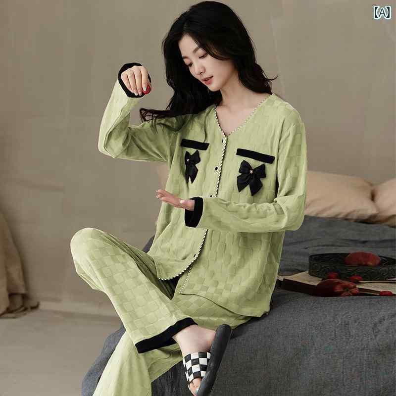 レディース　パジャマ　スウェット　上下 女性用 パジャマ 春秋 2025年 綿 長袖 ズボン 高級 ホームウェア スーツ