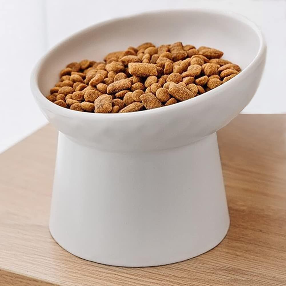 猫用フードボウル 陶器製 猫 皿 食器 15度の傾斜 猫 餌入れ 水飲み用 犬猫兼用食器 首や腰の負担を軽減し 吐き戻し防止 洗いやすい 猫 食器 猫 餌入れ 水飲み用 猫用品犬猫兼用食器
