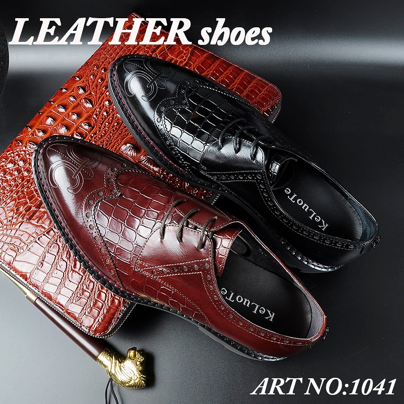 送料無料 メンズシューズ 本革 ビジネスシューズ オックスフォード ヒール高 厚底 1041