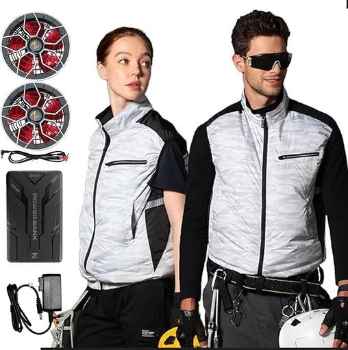 [ZIRAIFEN] ファン付きベスト 空調作業ベスト バッテリー ファン セット30V 超高出力 20000MAH 4段階風速調整 超大風量 熱中症対策 空冷調節作業服 扇風ベスト釣り ゴルフ 工場