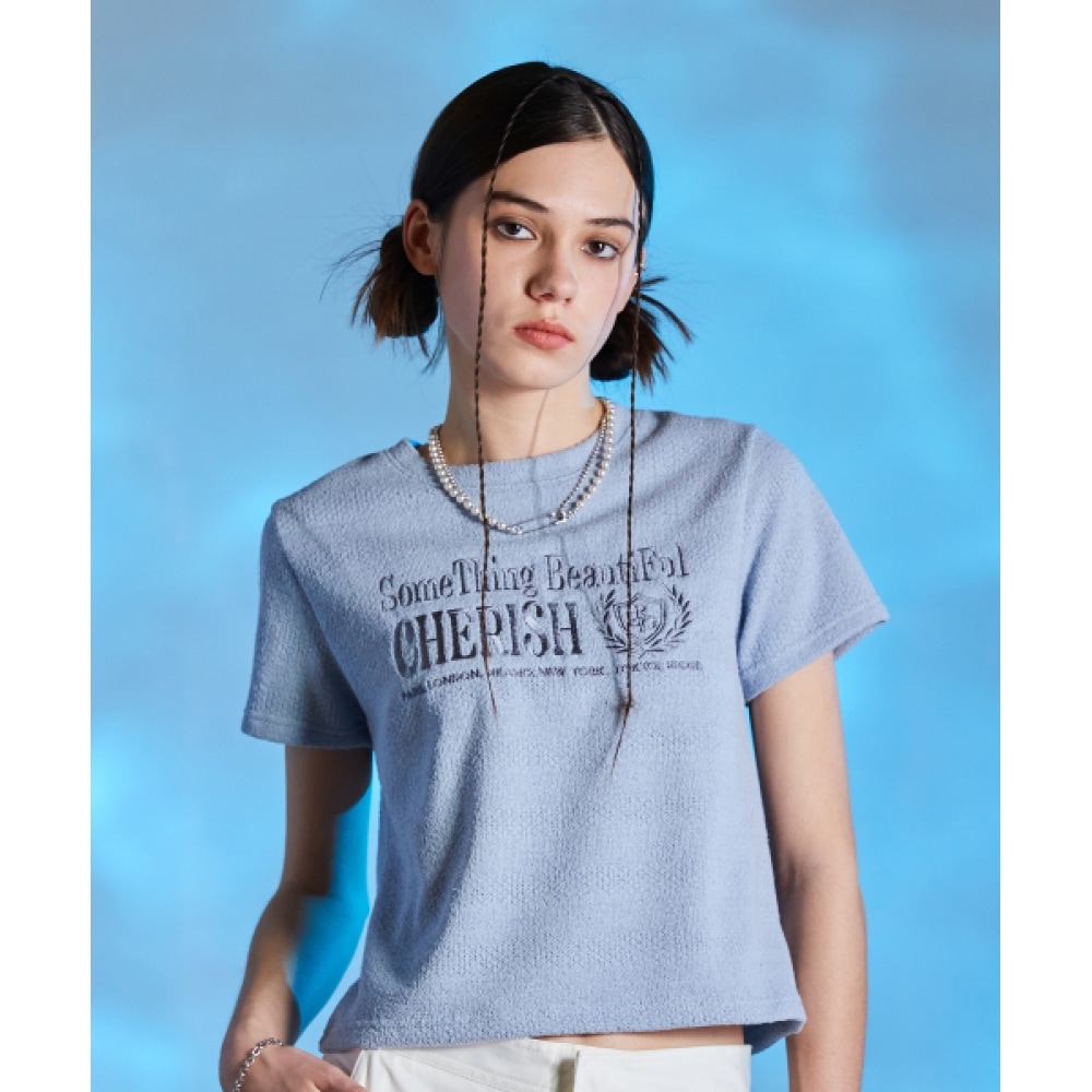 ラティジェント L10 チェリッシュテリー T-ショート (ライトブルー)