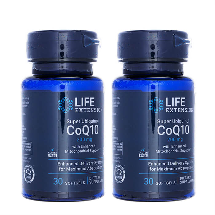 スーパーユビキノール CoQ10 200mg 30錠 2本 還元型 ライフエクステンション 海外発送