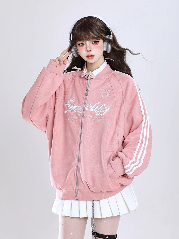 2025春夏 韓国 韓国 かわいい ブルゾン レディース ショート丈 スタンドネックアウター ブルゾンお出かけ長袖セクシーシルエットトップスサイド冬カジュアルファッション系サイズお出かけフルトラック