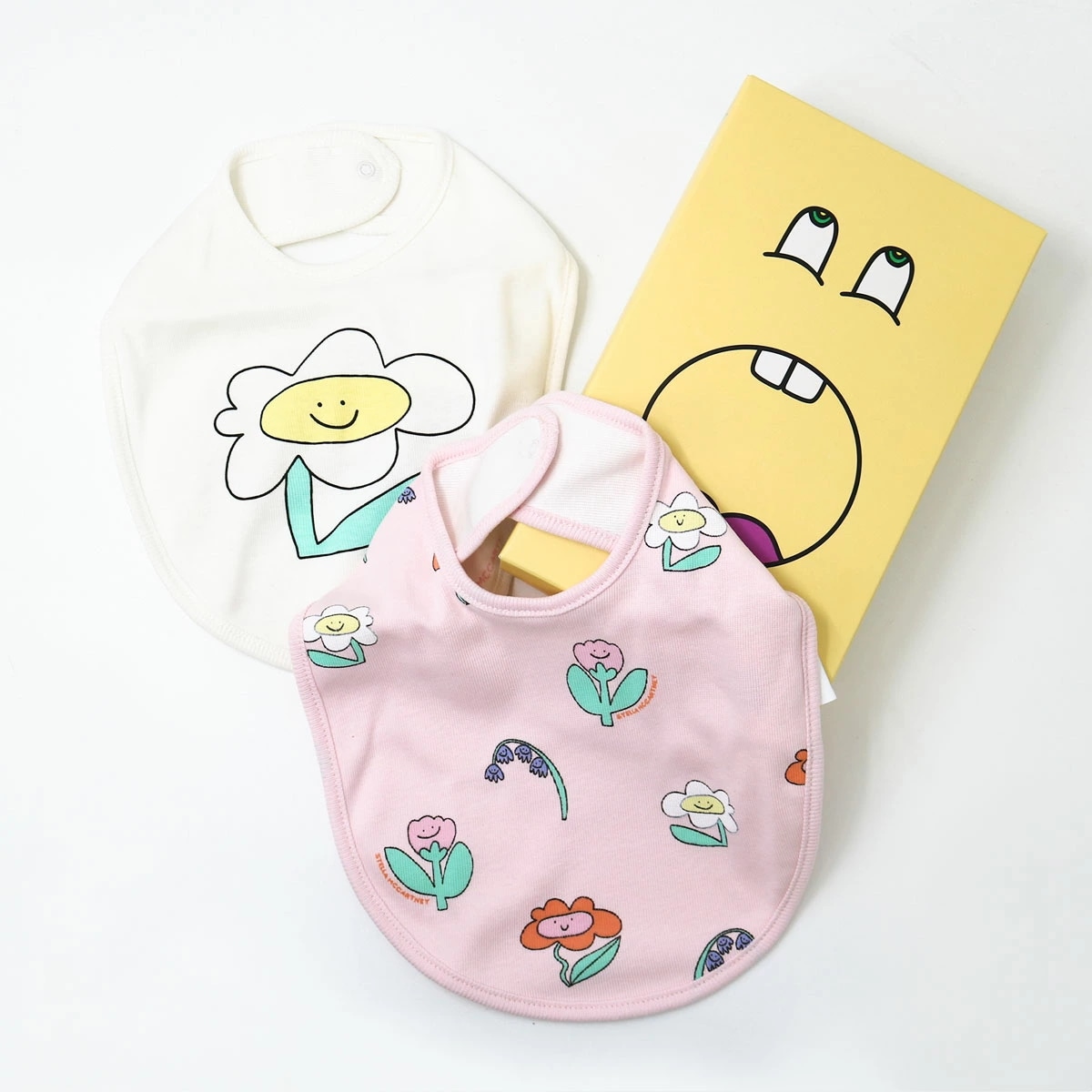 ベビー スタイ TWB020 Z2772 2枚セット よだれかけ 子供 ガールズ ボーイズ ギフトセット コットン 刺繍 出産