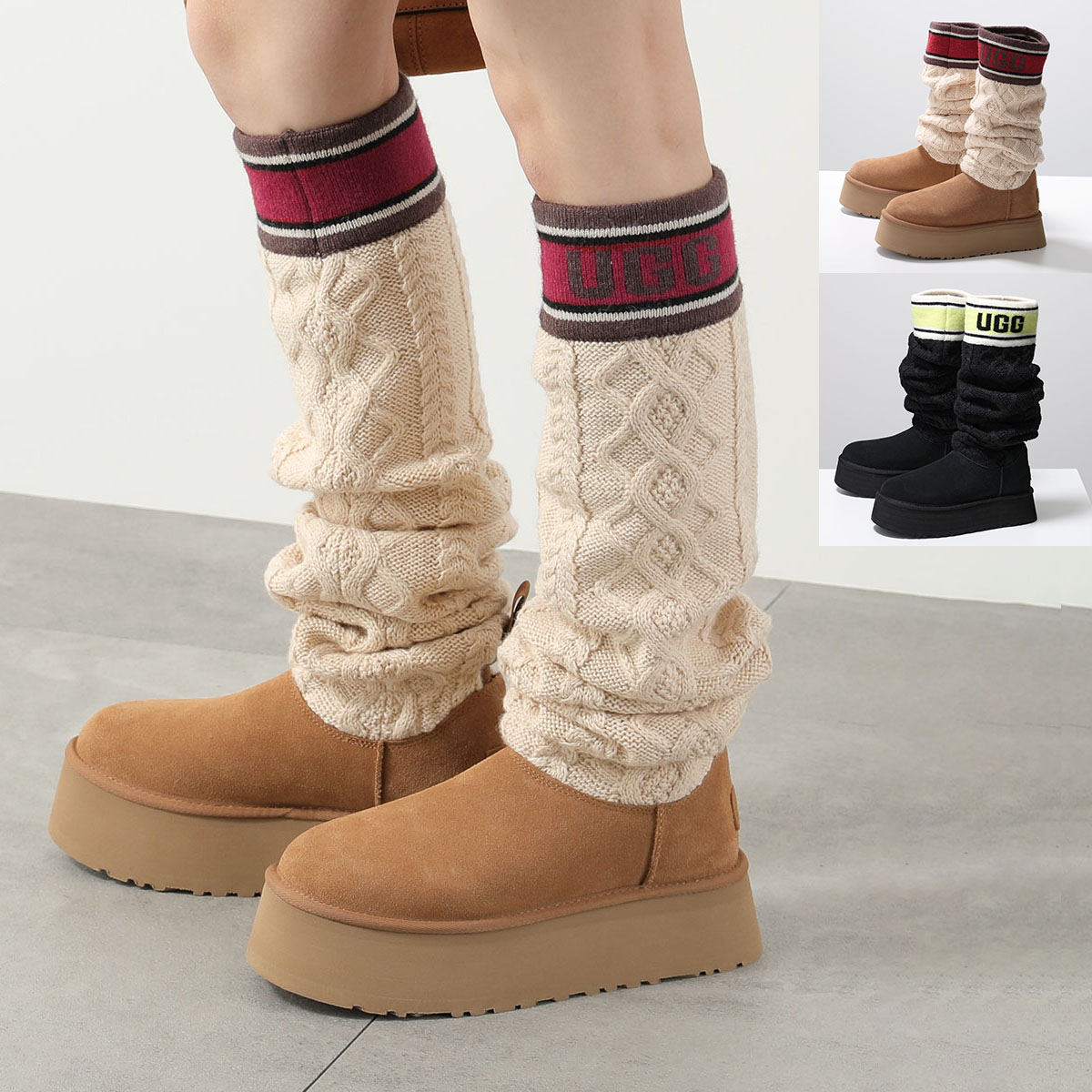 UGG アグ ロングブーツ W CLASSIC SWEATER LETTER TALL クラシックセーターレタートール 1144044 レディース 厚底 軽量 シューズ 靴 カラー2色