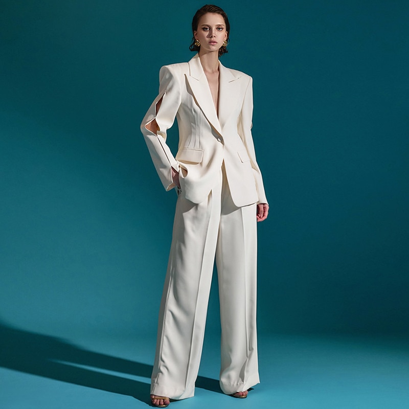 MBDTP014 スリーブ スリット ワンボタン シングル ジャケット スーツ セット