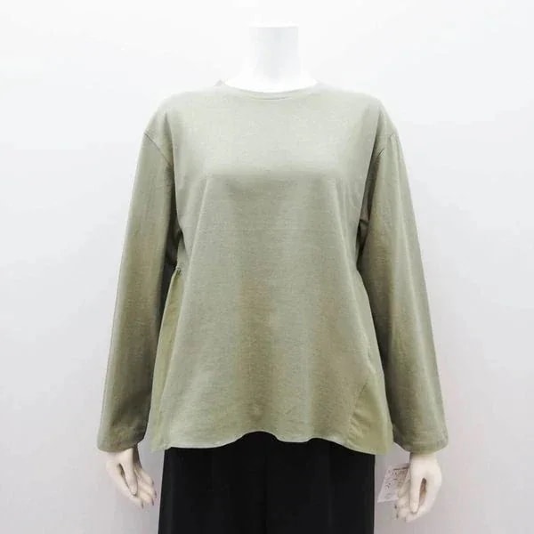 長袖 Tシャツ カットソー トップス レディースファッション backギャザー フリルTシャツ