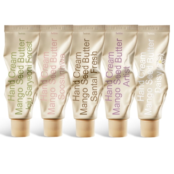 (ポーチ/チューブリンガー贈呈) ヘトラスパフューム シルキー 肌触り ハンドクリーム 5個入り set2 5,053円