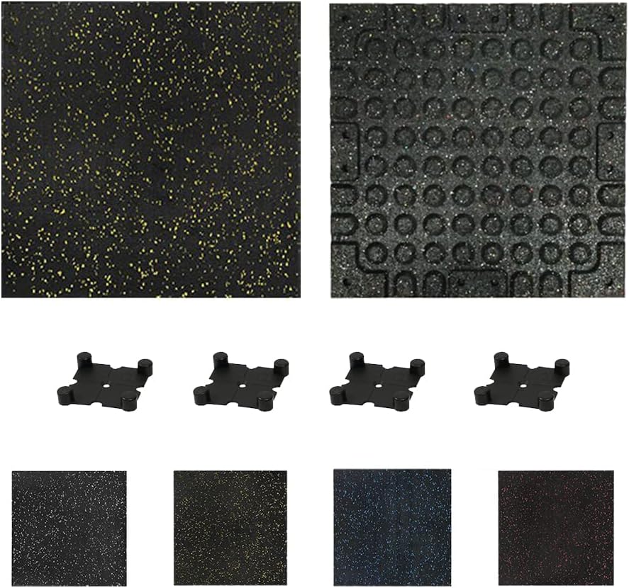 ゴムマット ラバーマット ジム マット トレーニング マット 連結パーツ付き 全8色 ジム 筋トレ エクササイズ フィットネス ダンベル 防音 防振 4枚/8枚/10枚ゴムチップ 圧縮材