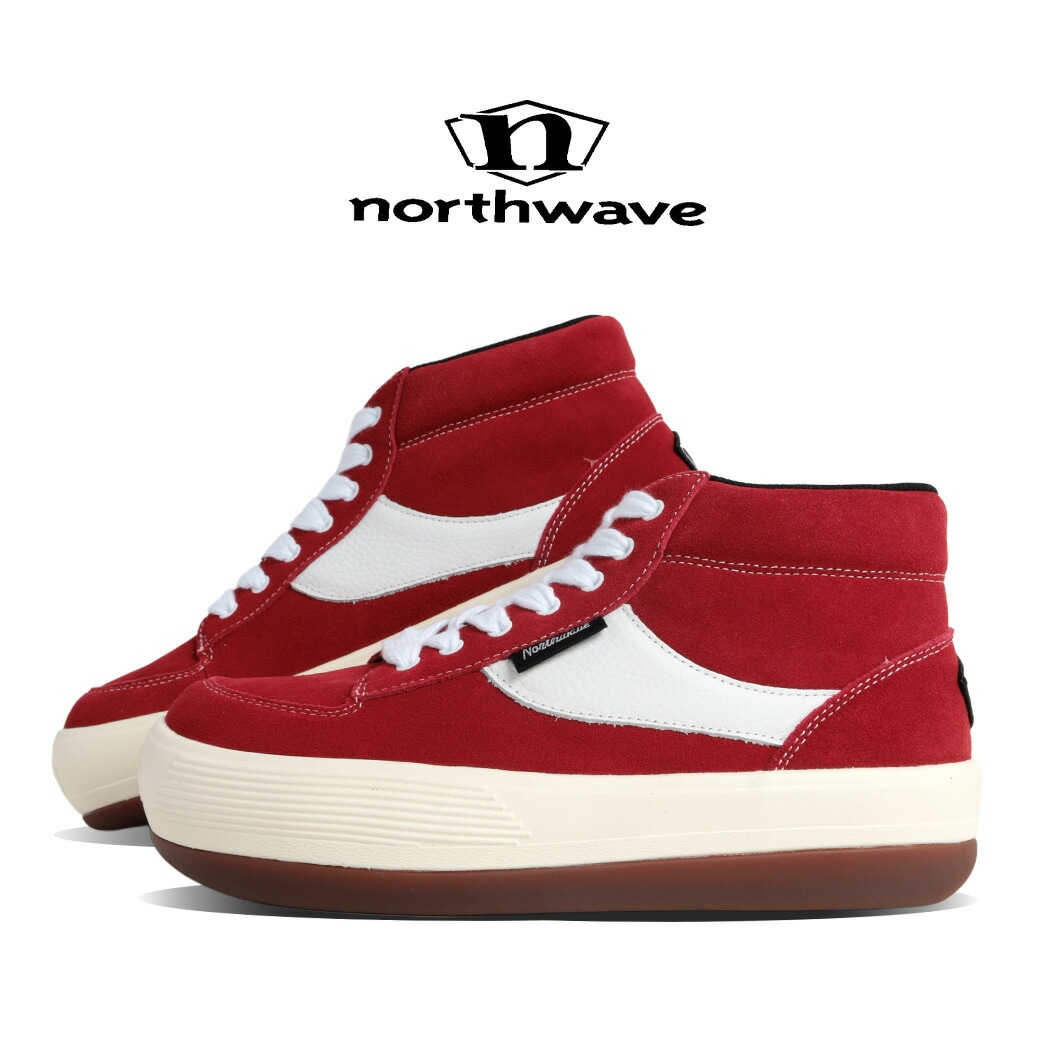 NORTHWAVE ノースウェーブ エスプレッソ チリ スエード スニーカー ESPRESSO CHILLI SUEDE 90s RED/WHITE ( レッド 赤 レザースニーカー ハイカット 厚底