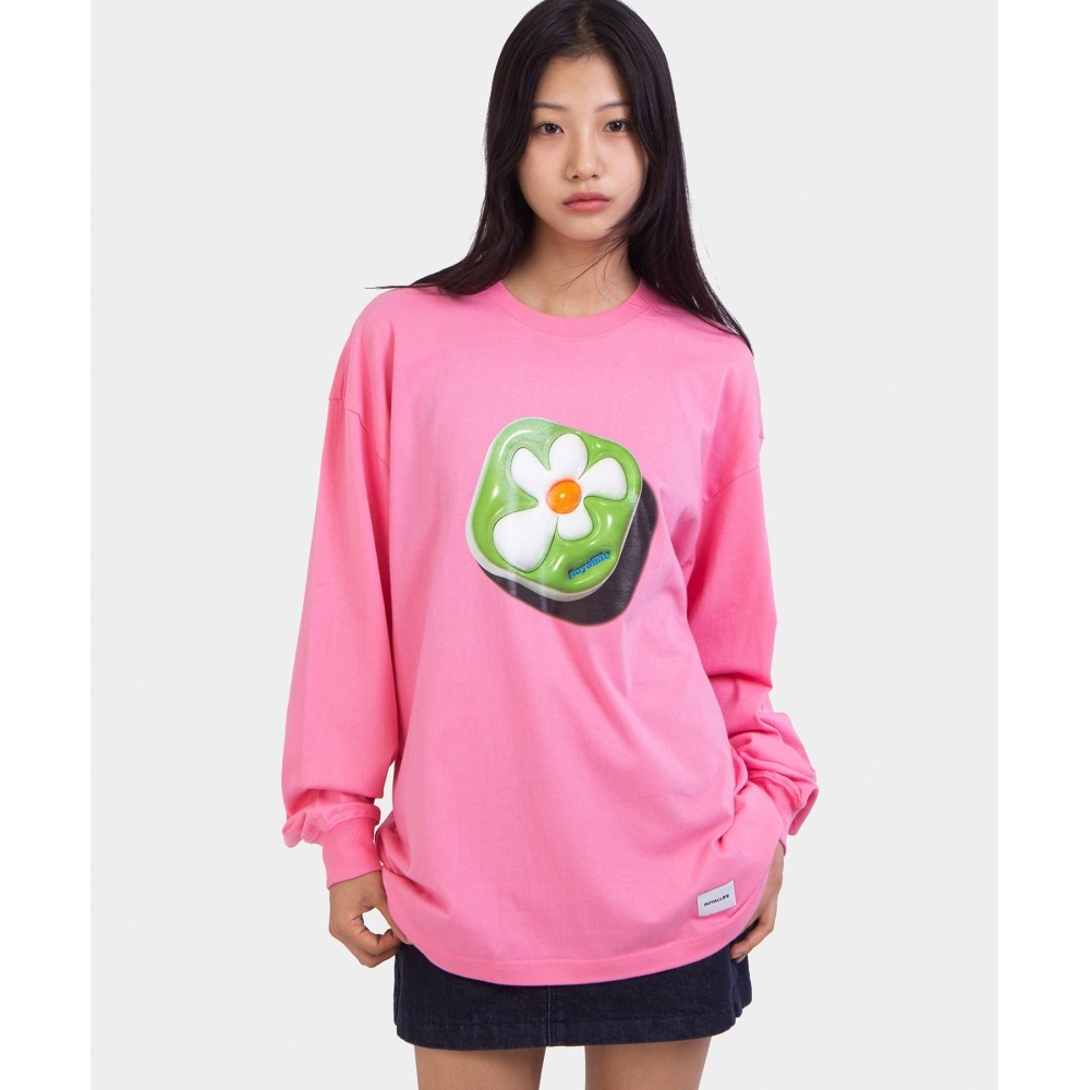 ROYALLIFE RLLR3007 3Dバルーングラフィックロングスリーブ - ピンク