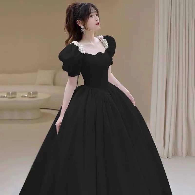 黒のドレス女性2025年シニアホスト誕生日芸術テストチュチュスカートボーカル