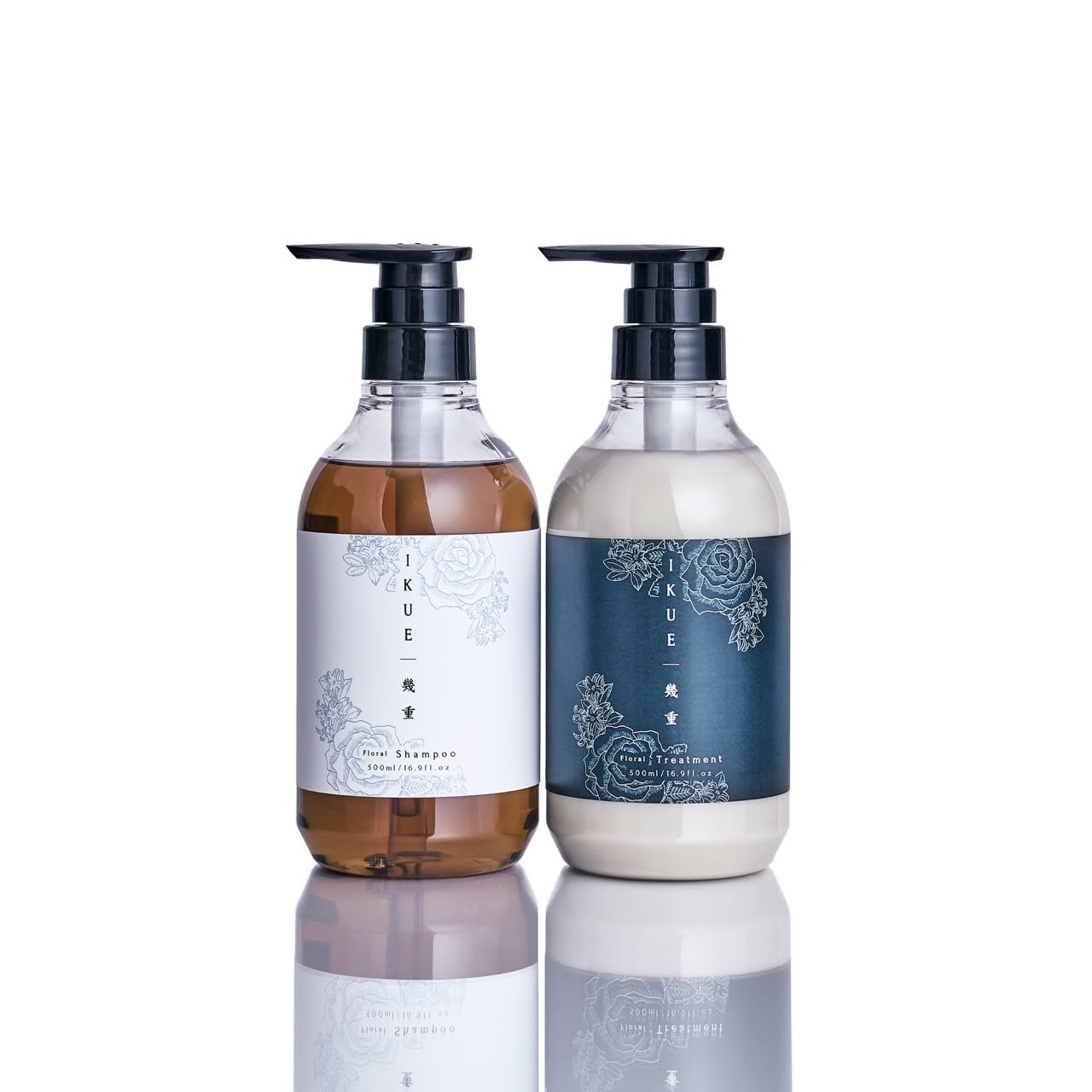 IKUE 幾重 シャンプー＆トリートメント フローラルの香り 500mlセットサロン品うねり・パサつきケア 美容室仕様 保湿・低刺激処方