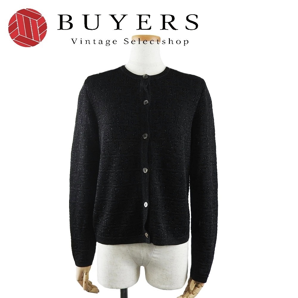 中古 フェンディ カーディガン 長袖 ブラック 黒 おしゃれ アパレル レディース 女性 Fendi cardigan black