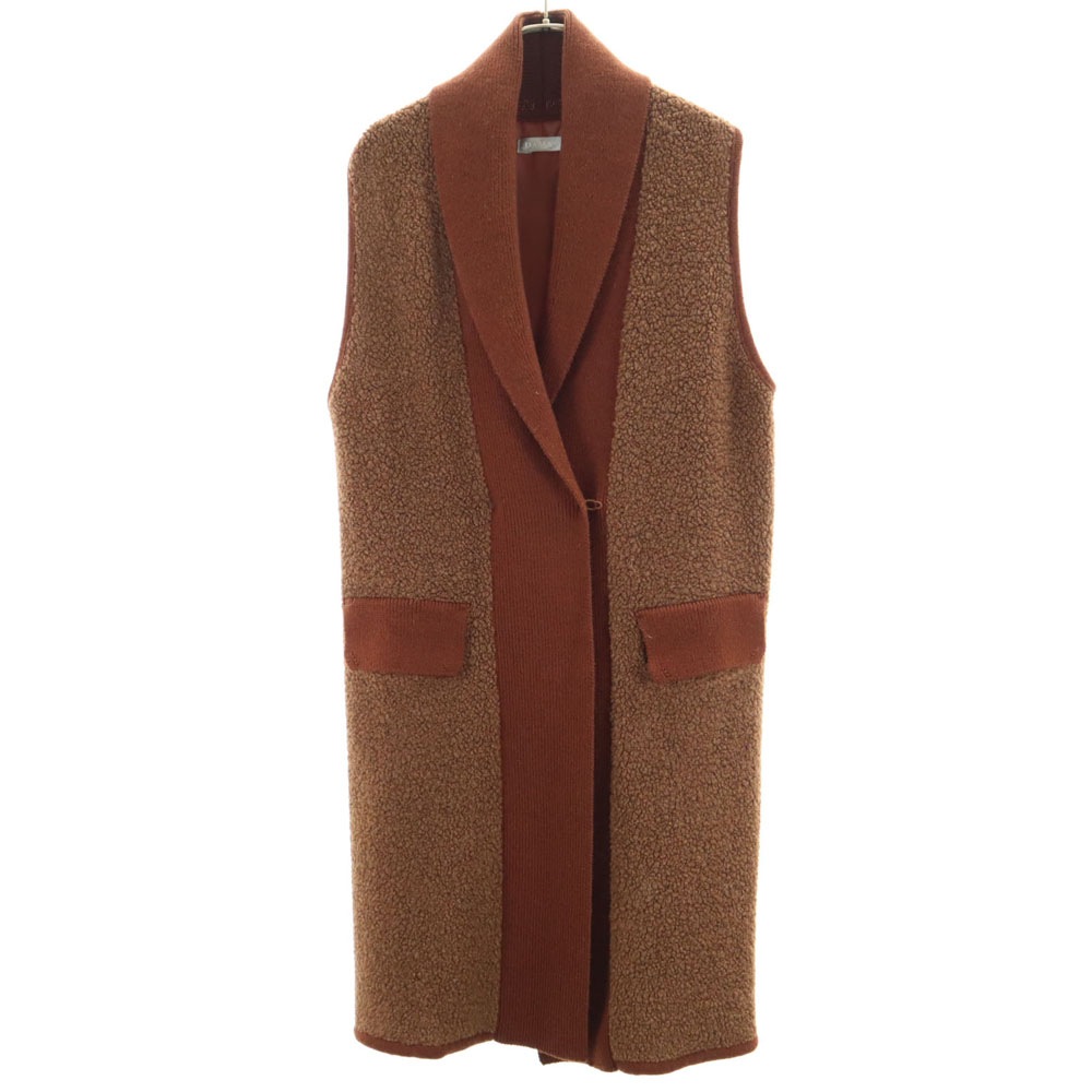 ダーマ ウールブレンド ボア ロング ベスト 9AR ブラウン DAMA レディース