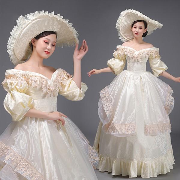 【一部分3日内出荷】中世 貴婦人ドレス ステージ 衣装 肩出し オフショルダー 中世ドレス ヨーロッパ 貴族 王族服 ジュリエット カラードレス 演出 現代劇演出