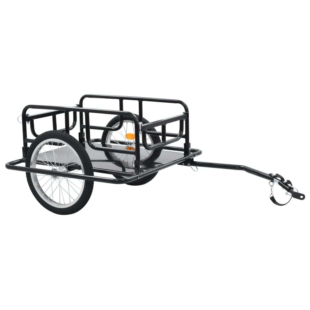 自転車用トレーラー130x73x48.5 cm スチール製 ブラック
