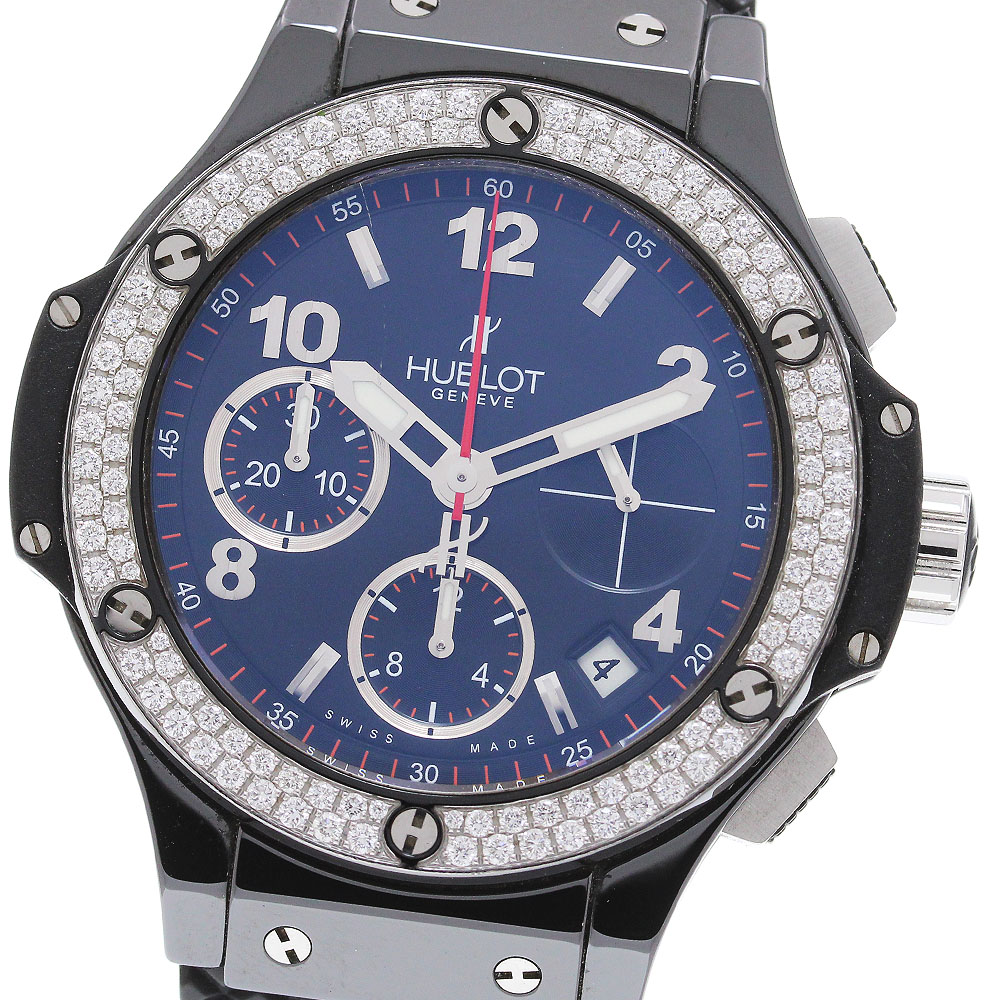 ベルト訳あり ウブロ HUBLOT 342.CV.130.RX.114 ビッグバン ブラックマジック ダイヤベゼル クロノグラフ 自動巻き メンズ 保証書付_860174【中古】