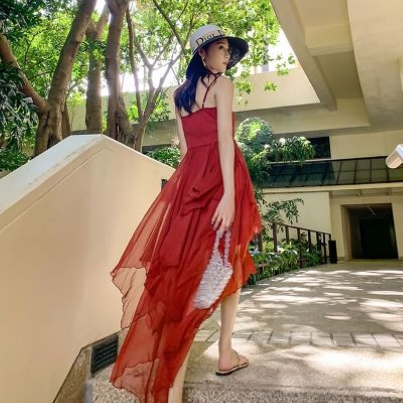 ドレス ワンピース ワンピドレス セクシードレス キャミワンピース フィッシュテール 不規則 ノースリーブ レース エレガント 華やか 大人 上品 おしゃれ お洒落 存在感 セクシー 無地 レディース