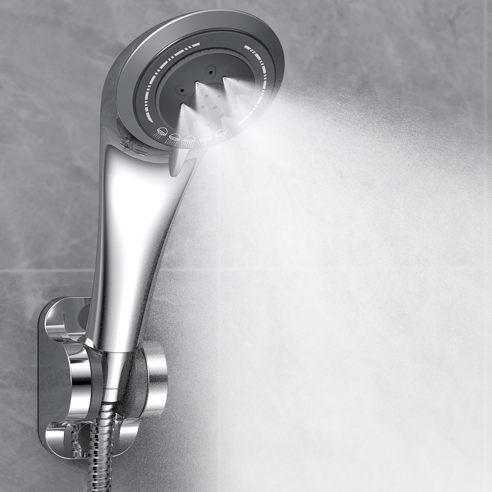 RUNCTY シャワーヘッド マイクロナノバブル ミスト 5段階モード 節水 高水圧 高洗浄力 極細水流 肌ケア 水漏れ防止 汚れ除去 美肌 保温保湿 超微細泡ウルトラファインバブル （シルバー） 5,333円