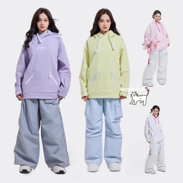 スノーボードウェア 2025 単品ジャケット メンズ レディース スウェット トレーナー パーカー 猫耳 可愛い スノーウェア スキーウェア スノボウェア ウィンタースポーツ 韓国風 防風防水防寒